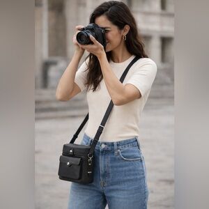 Rebecca Minkoff Craig Black Leather Camera Bag
